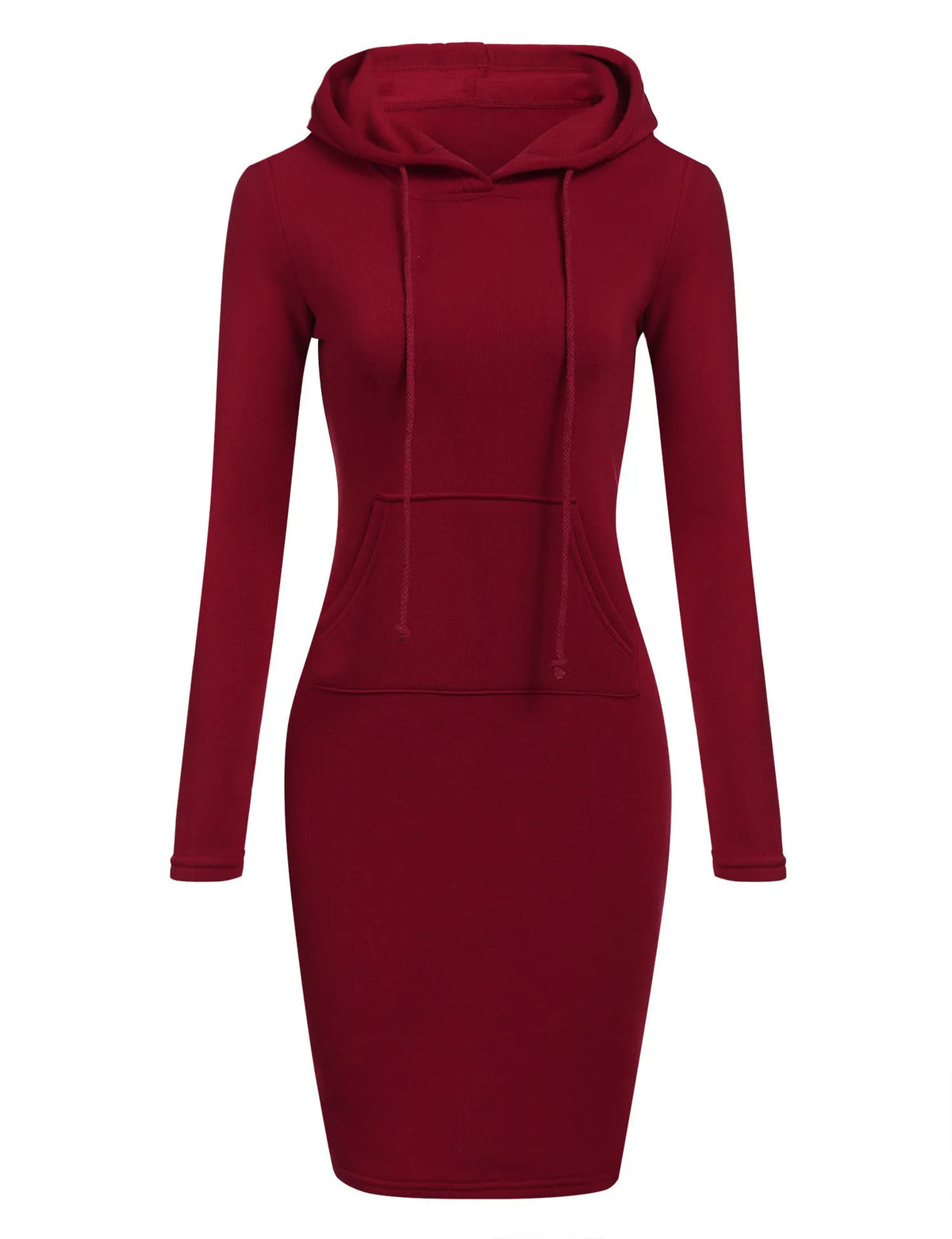 Women’s Hoodie Dress – Long Sleeve Bodycon Sweatshirt Dress with Kangaroo Pocket