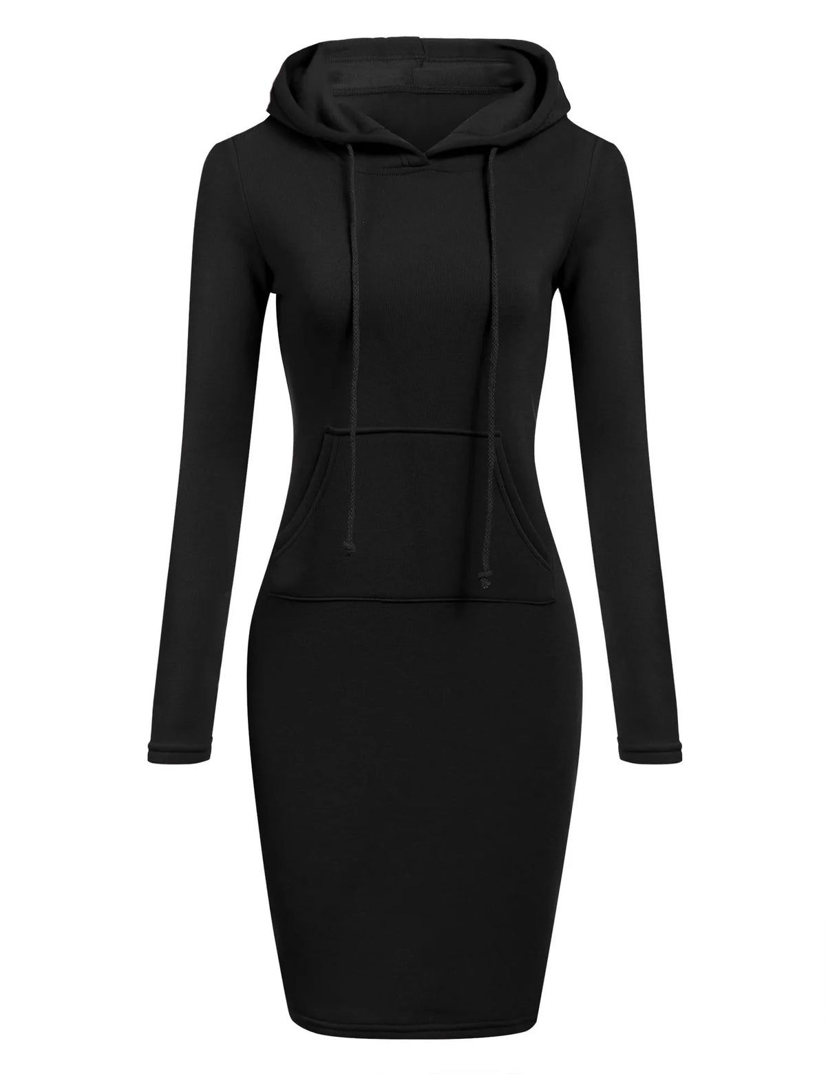 Women’s Hoodie Dress – Long Sleeve Bodycon Sweatshirt Dress with Kangaroo Pocket