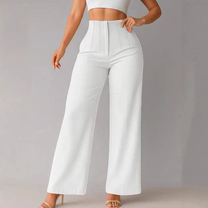 High-Waist Wide-Leg Dress Pants for Women – Tailored Office Trousers