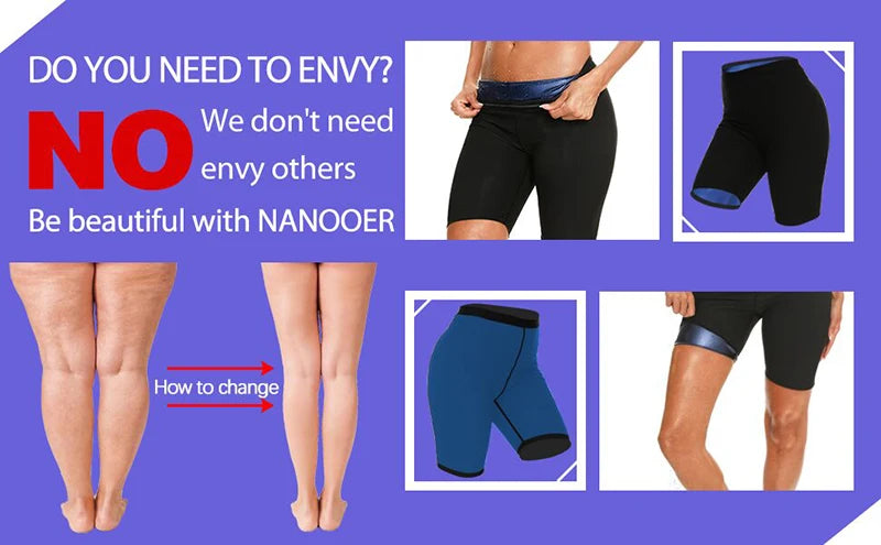 Sauna Sweat Shorts for Women – High-Waist Tummy Control Workout Shaper with Hook Closure