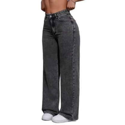 Women’s Baggy Wide-Leg Jeans – Loose Straight-Fit Denim, Casual Streetwear