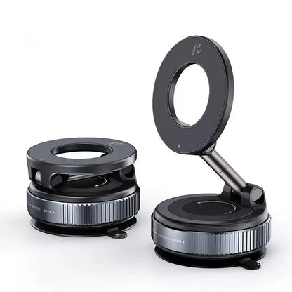 Magnetic Vacuum Phone Car Mount – 360° Rotatable Foldable Holder