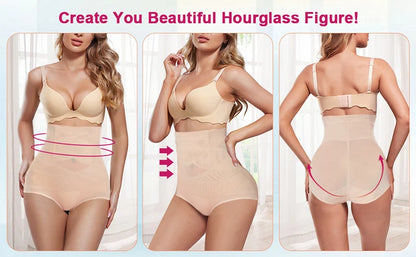 High-Waist Tummy Control Shapewear Briefs – Cross Compression Butt-Lifting Panties for Women