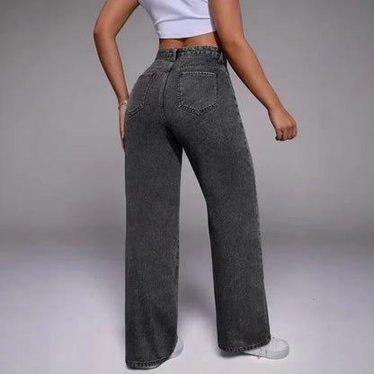 Women’s Baggy Wide-Leg Jeans – Loose Straight-Fit Denim, Casual Streetwear