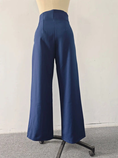 High-Waist Wide-Leg Dress Pants for Women – Tailored Office Trousers
