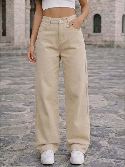 Women’s Baggy Wide-Leg Jeans – Loose Straight-Fit Denim, Casual Streetwear