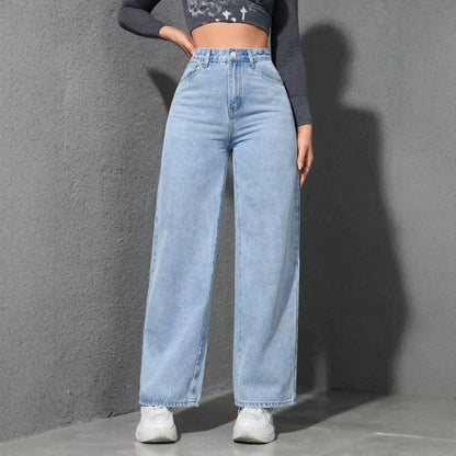 Women’s Baggy Wide-Leg Jeans – Loose Straight-Fit Denim, Casual Streetwear