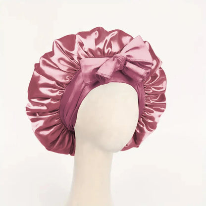 Satin Hair Bonnet with Tie Band – Large Adjustable Sleep Bonnet for Curly & Natural Hair