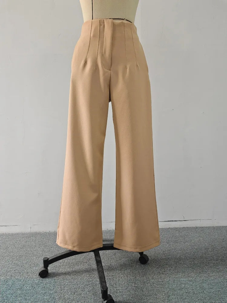 High-Waist Wide-Leg Dress Pants for Women – Tailored Office Trousers