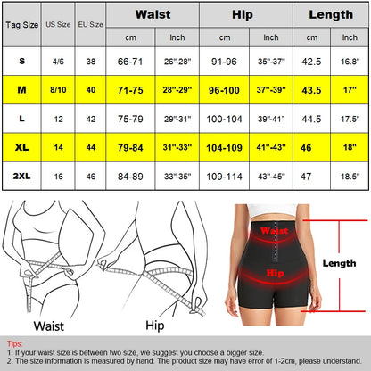 Sauna Sweat Shorts for Women – High-Waist Tummy Control Workout Shaper with Hook Closure