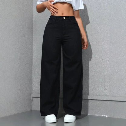 Women’s Baggy Wide-Leg Jeans – Loose Straight-Fit Denim, Casual Streetwear