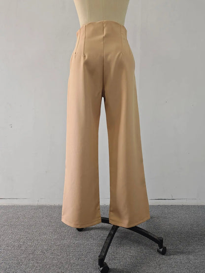 High-Waist Wide-Leg Dress Pants for Women – Tailored Office Trousers