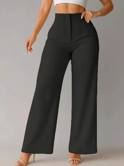 High-Waist Wide-Leg Dress Pants for Women – Tailored Office Trousers