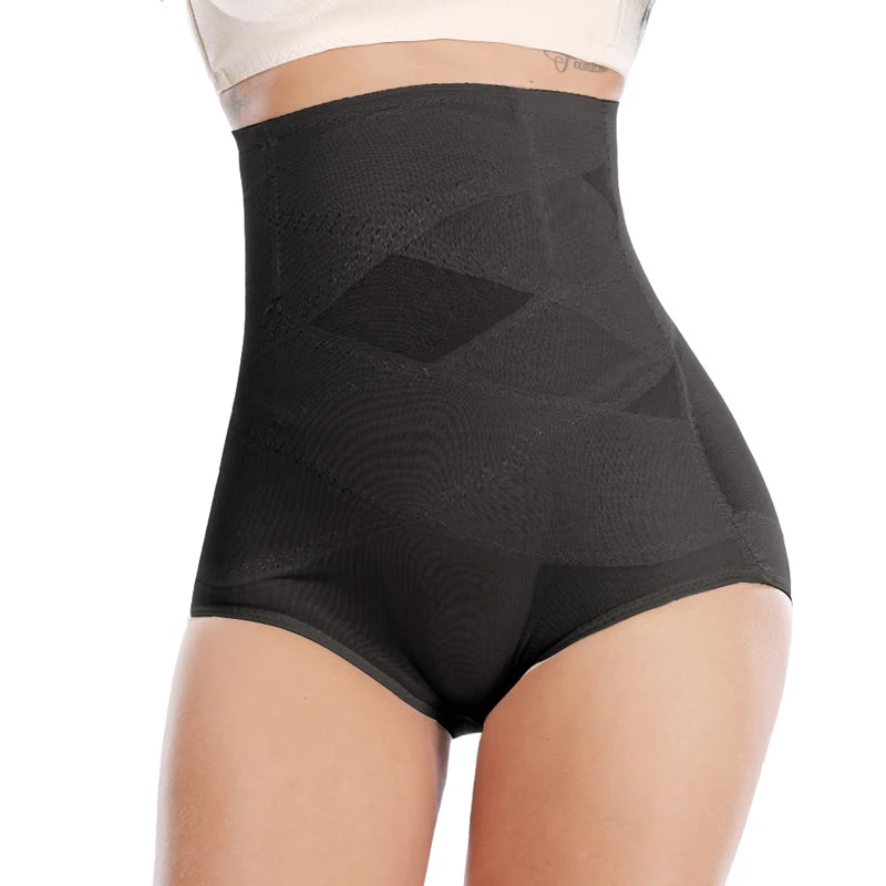 High-Waist Tummy Control Shapewear Briefs – Cross Compression Butt-Lifting Panties for Women