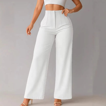 High-Waist Wide-Leg Dress Pants for Women – Tailored Office Trousers