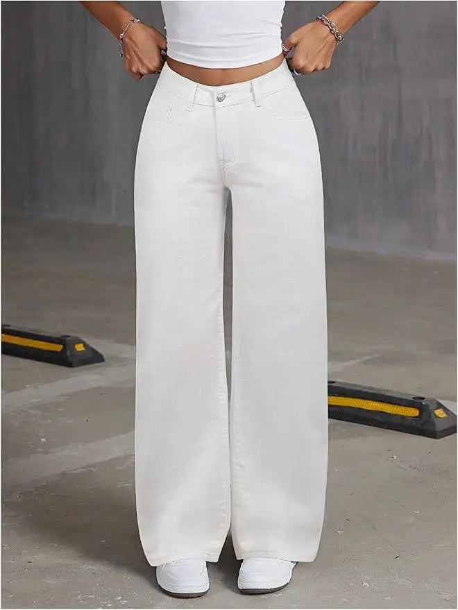 Women’s Baggy Wide-Leg Jeans – Loose Straight-Fit Denim, Casual Streetwear