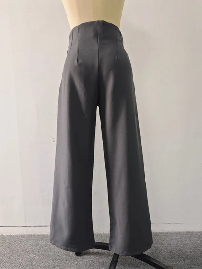 High-Waist Wide-Leg Dress Pants for Women – Tailored Office Trousers