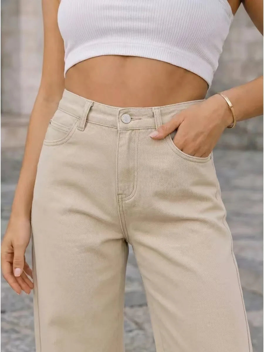 Women’s Baggy Wide-Leg Jeans – Loose Straight-Fit Denim, Casual Streetwear