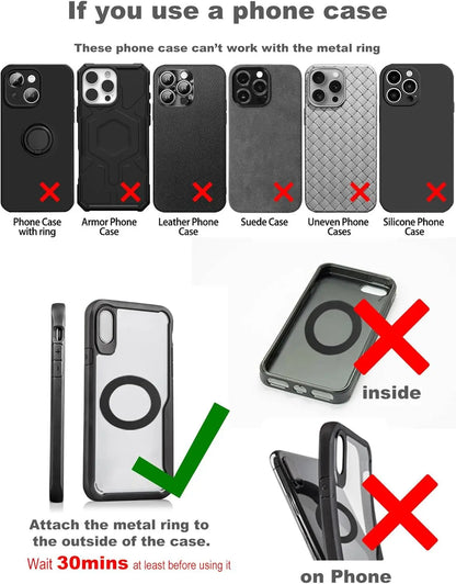 Magnetic Vacuum Phone Car Mount – 360° Rotatable Foldable Holder