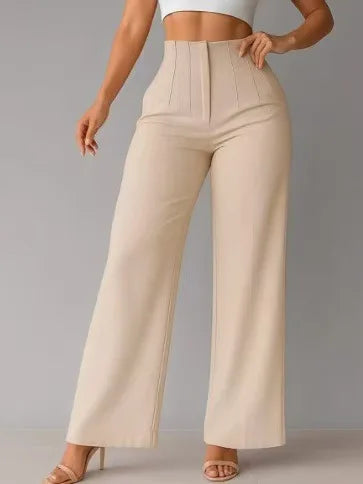 High-Waist Wide-Leg Dress Pants for Women – Tailored Office Trousers
