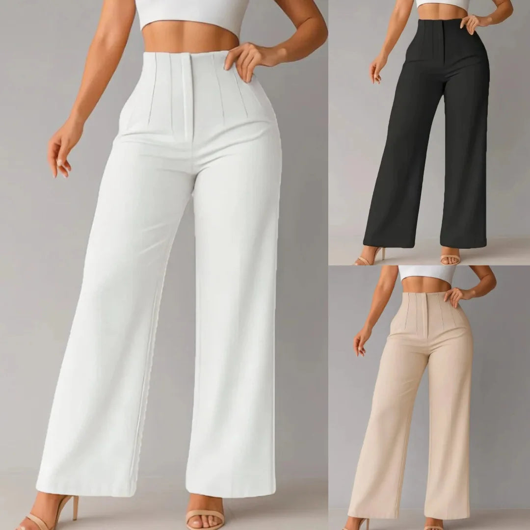 High-Waist Wide-Leg Dress Pants for Women – Tailored Office Trousers