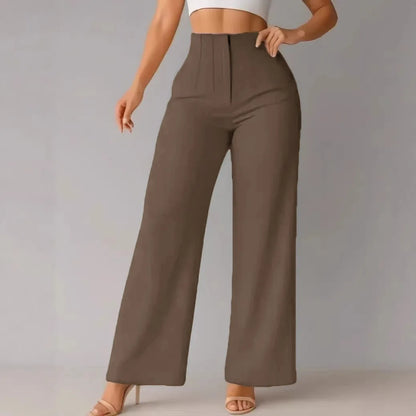 High-Waist Wide-Leg Dress Pants for Women – Tailored Office Trousers