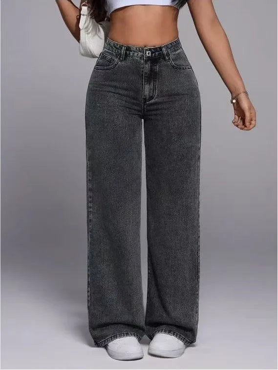Women’s Baggy Wide-Leg Jeans – Loose Straight-Fit Denim, Casual Streetwear
