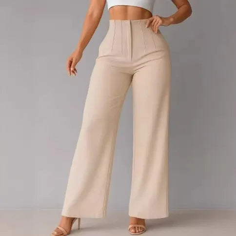 High-Waist Wide-Leg Dress Pants for Women – Tailored Office Trousers