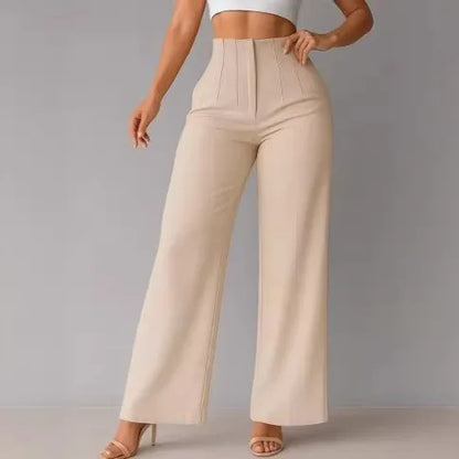 High-Waist Wide-Leg Dress Pants for Women – Tailored Office Trousers