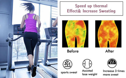 Sauna Sweat Shorts for Women – High-Waist Tummy Control Workout Shaper with Hook Closure