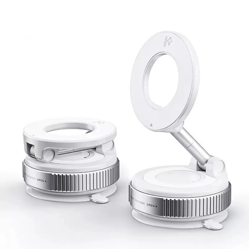 Magnetic Vacuum Phone Car Mount – 360° Rotatable Foldable Holder