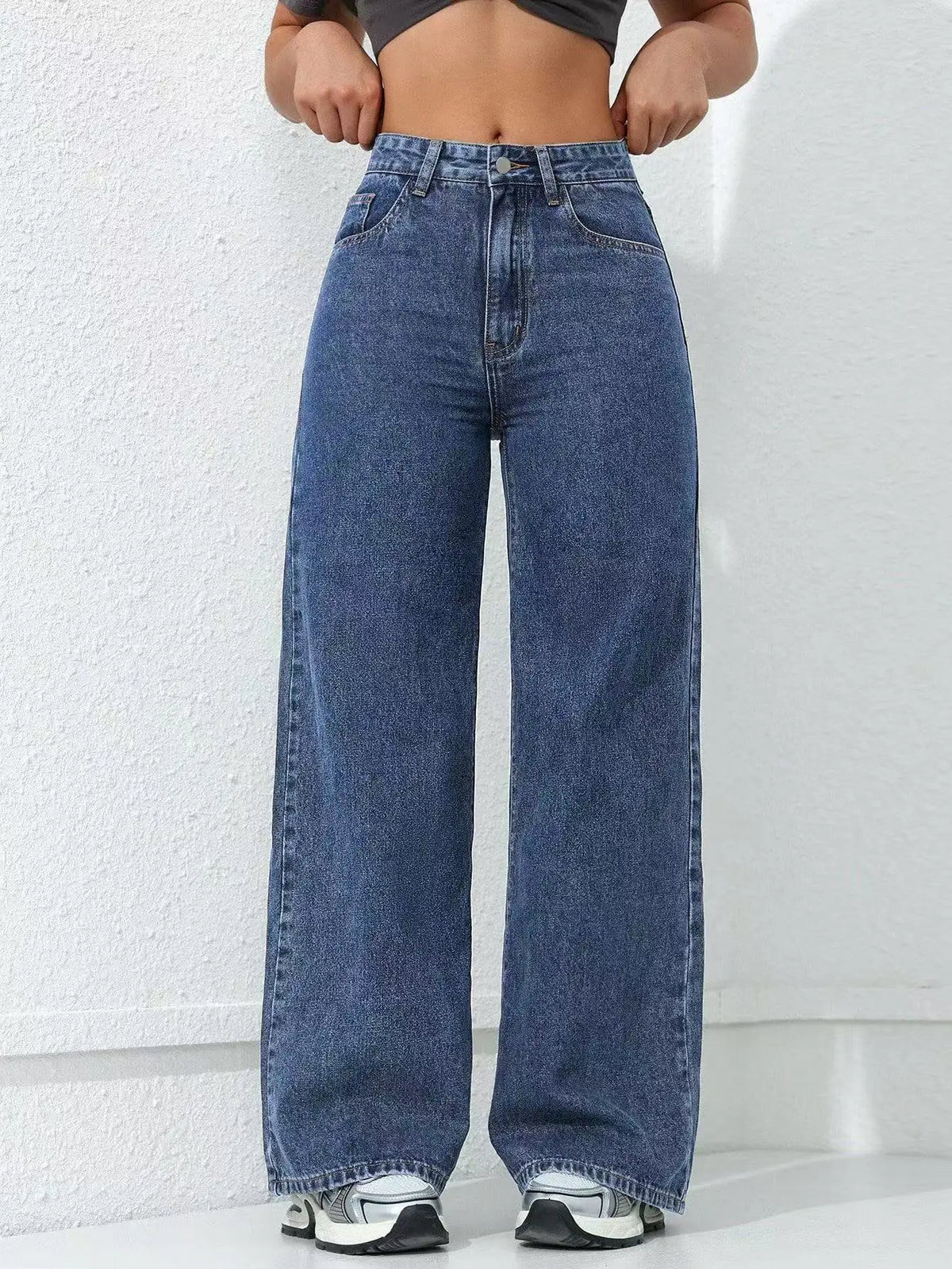 Women’s Baggy Wide-Leg Jeans – Loose Straight-Fit Denim, Casual Streetwear