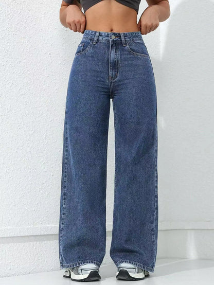 Women’s Baggy Wide-Leg Jeans – Loose Straight-Fit Denim, Casual Streetwear