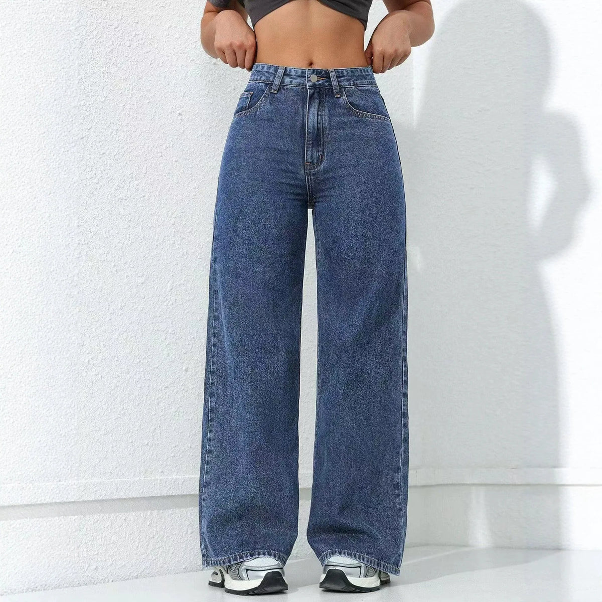 Women’s Baggy Wide-Leg Jeans – Loose Straight-Fit Denim, Casual Streetwear
