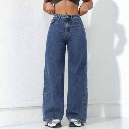 Women’s Baggy Wide-Leg Jeans – Loose Straight-Fit Denim, Casual Streetwear