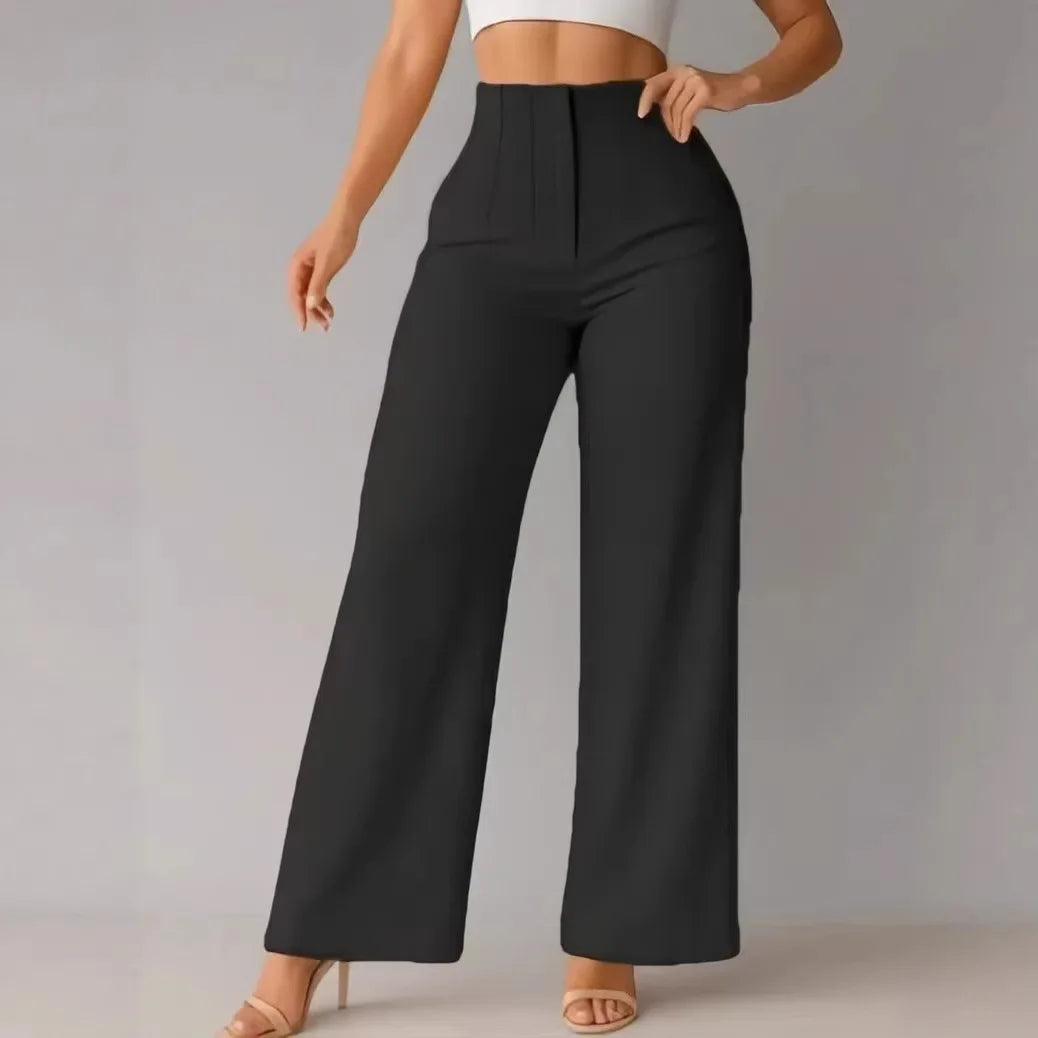 High-Waist Wide-Leg Dress Pants for Women – Tailored Office Trousers