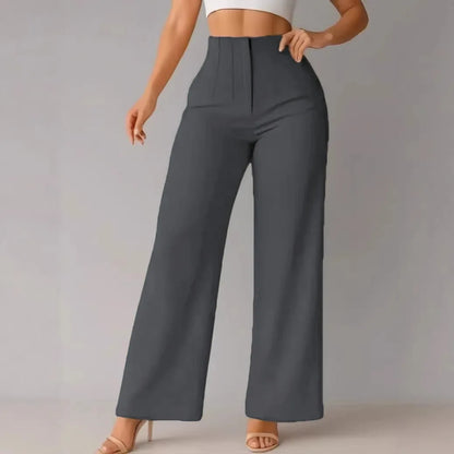 High-Waist Wide-Leg Dress Pants for Women – Tailored Office Trousers