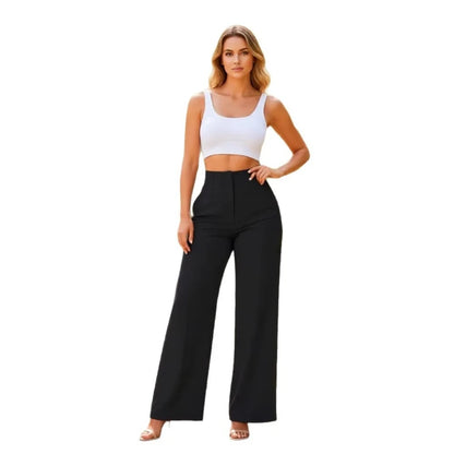 High-Waist Wide-Leg Dress Pants for Women – Tailored Office Trousers